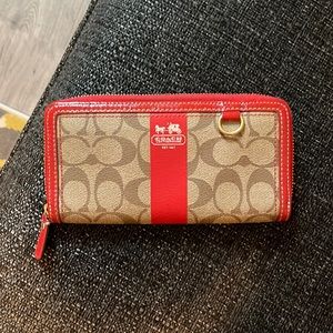 Gently used Coach zip around wallet
